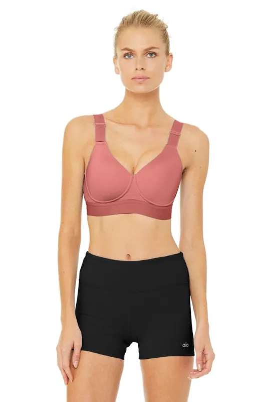 Max Support Heroine Bra - Rosewood sold by Alo Yoga
