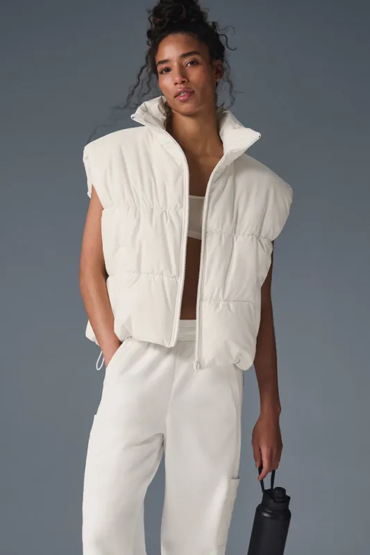 Incline Puffer Vest - Ivory sold by Alo Yoga