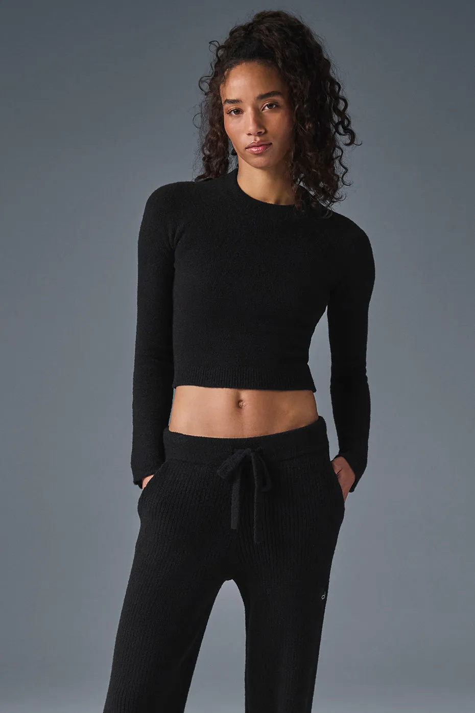 Snuggle Up Sweater Long Sleeve - Black sold by Alo Yoga product image thumbnail 2