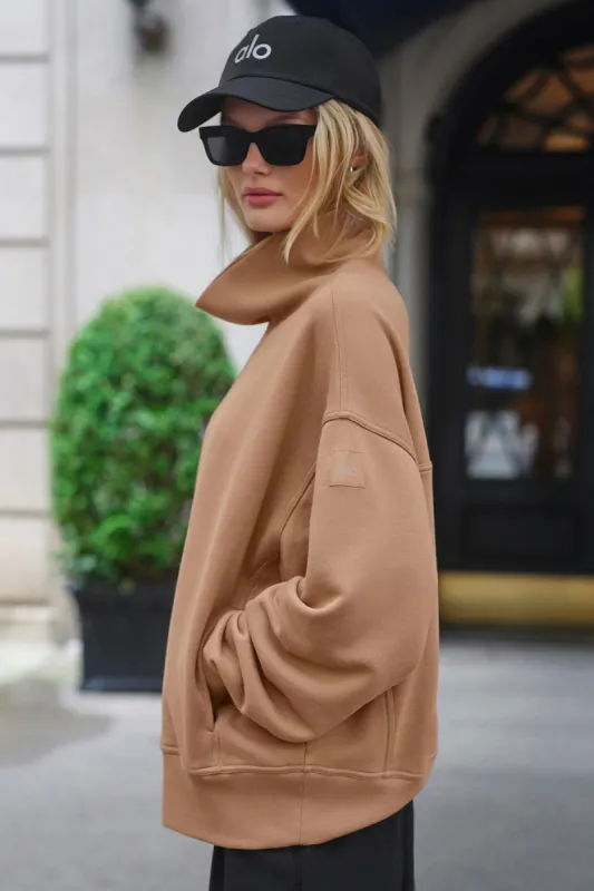 Hazy Mock Neck Pullover - Toasted Almond sold by Alo Yoga