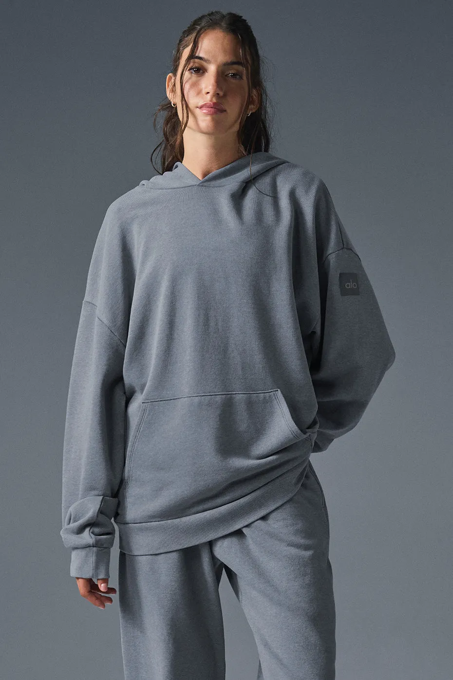 Chill Vintage Wash Hoodie - Steel Grey Wash sold by Alo Yoga