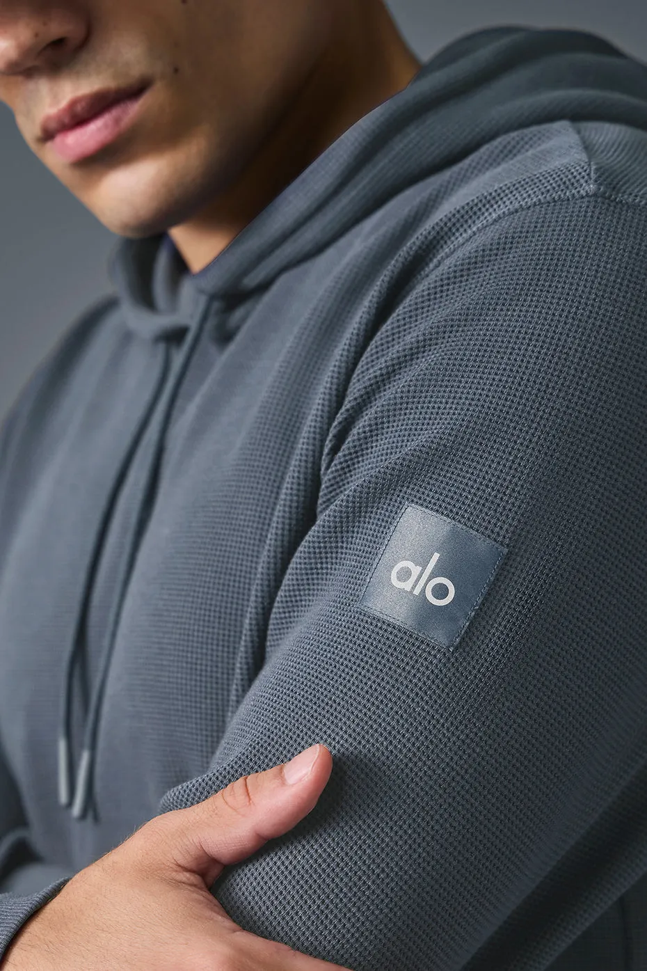 Micro Waffle Fast Break Hoodie - Steel Grey sold by Alo Yoga product image thumbnail 3