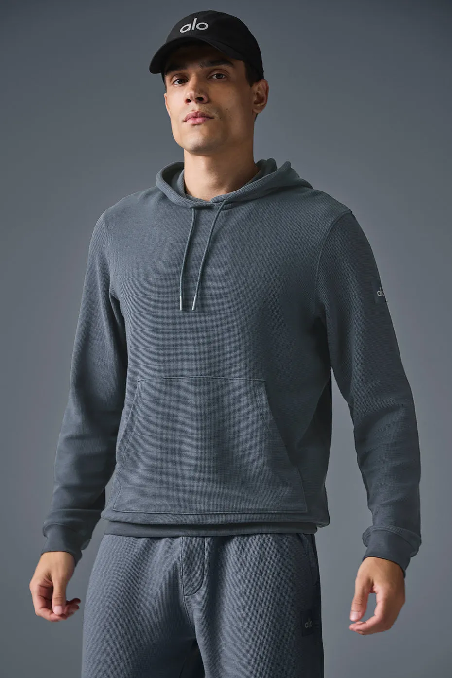 Micro Waffle Fast Break Hoodie - Steel Grey sold by Alo Yoga