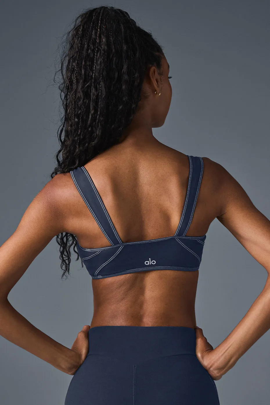 Alosoft Sunray Bra - Navy/Ivory sold by Alo Yoga product image thumbnail 3