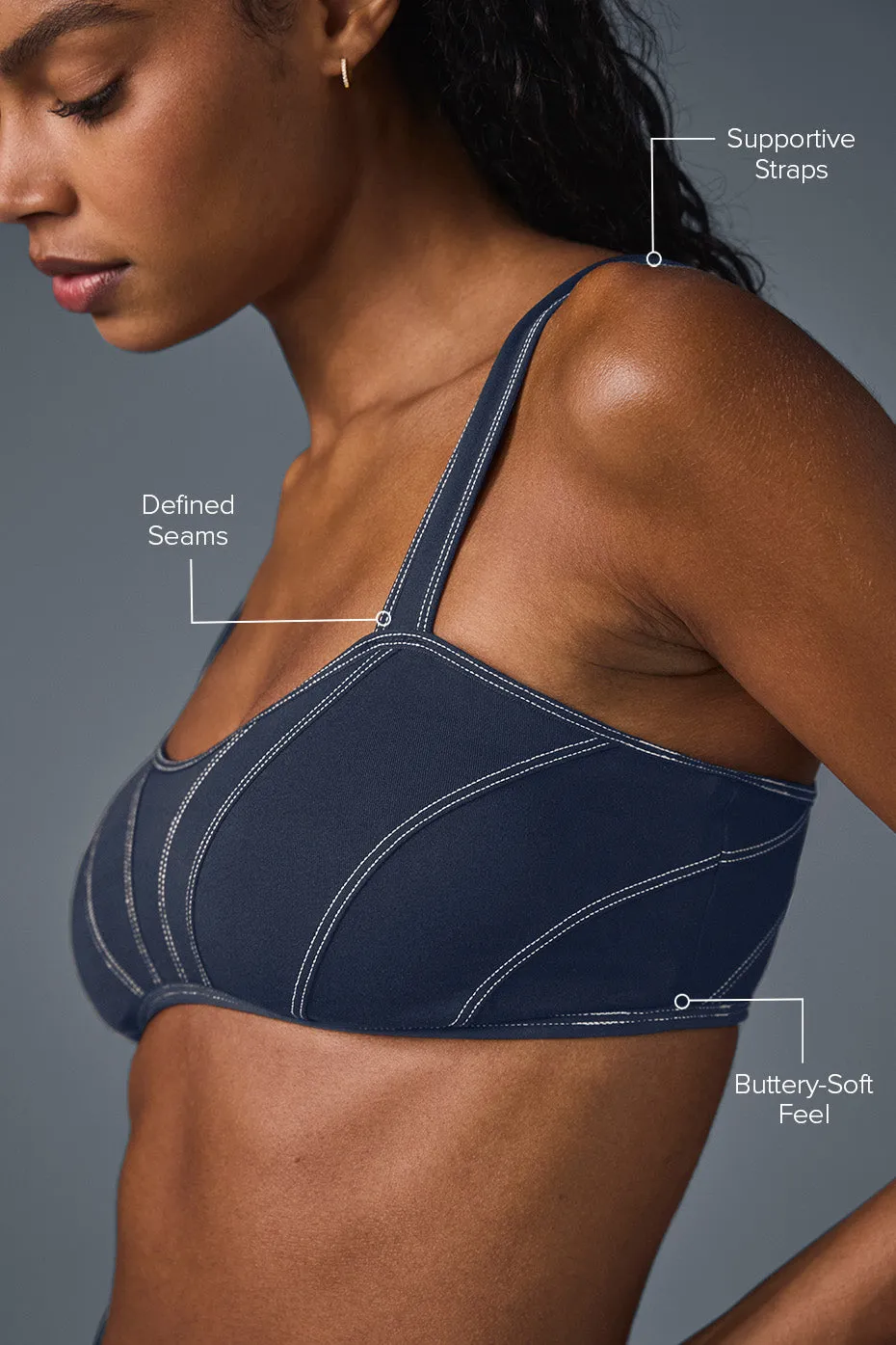 Alosoft Sunray Bra - Navy/Ivory sold by Alo Yoga product image thumbnail 2