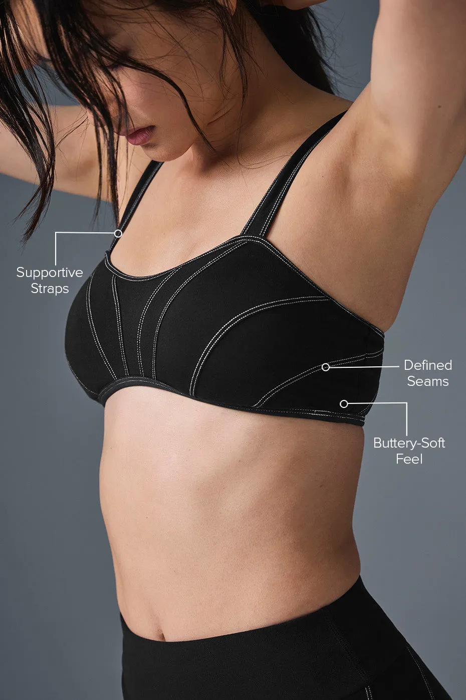 Alosoft Sunray Bra - Black/White sold by Alo Yoga product image thumbnail 2