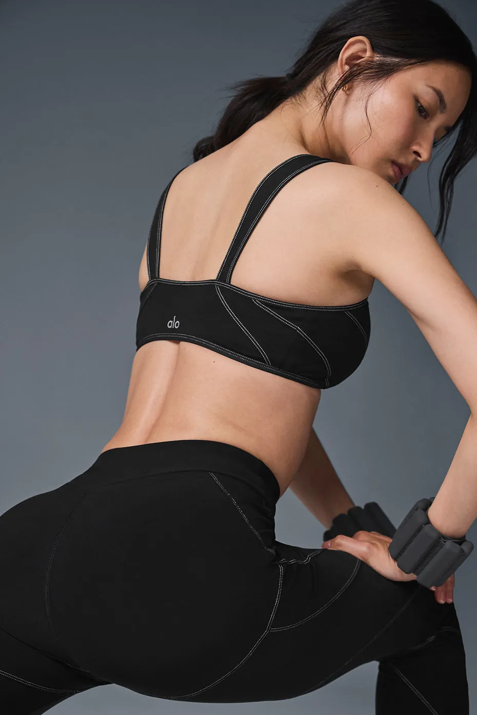 Alosoft Sunray Bra - Black/White sold by Alo Yoga product image thumbnail 3