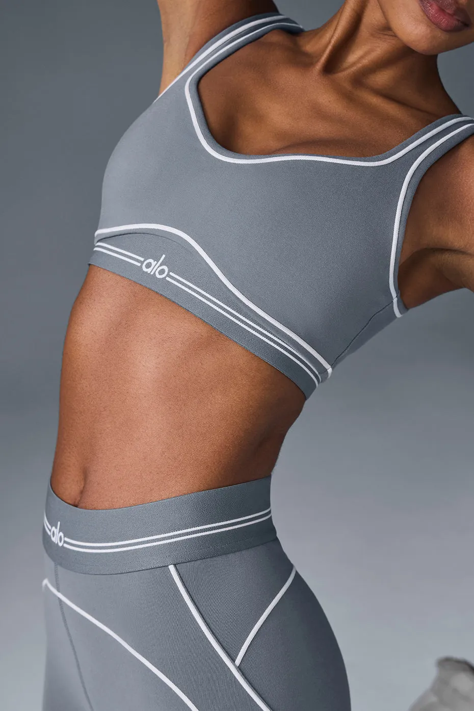 Airbrush Heart Throb Bra - Steel Grey/White sold by Alo Yoga product image thumbnail 5