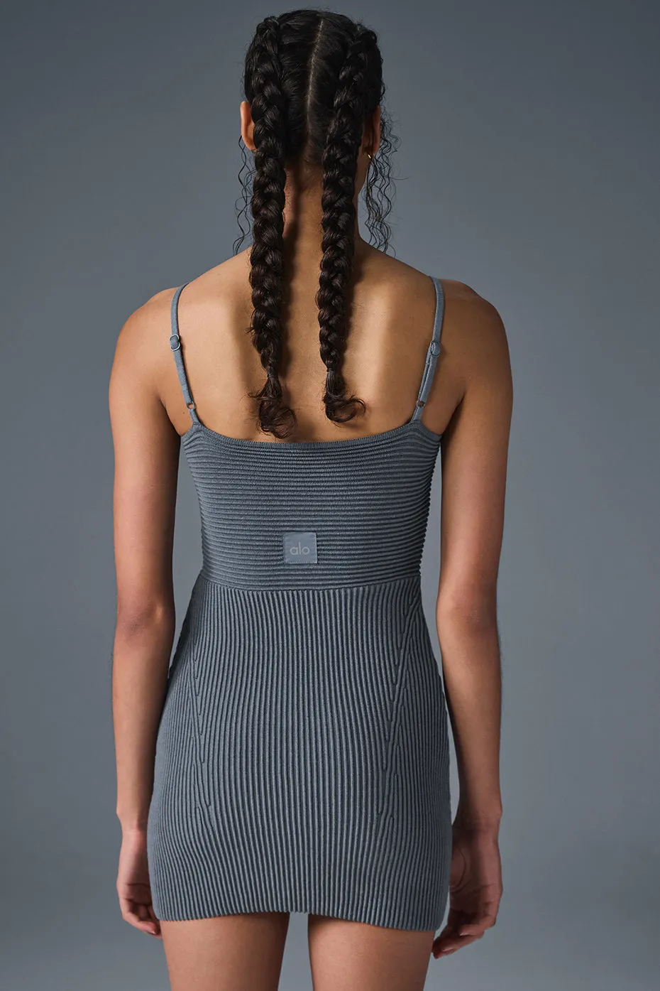 Denim Knit Mini Dress - Steel Grey/Anthracite sold by Alo Yoga product image thumbnail 4