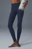 Alosoft High-Waist Sunray Legging - Navy/Ivory sold by Alo Yoga