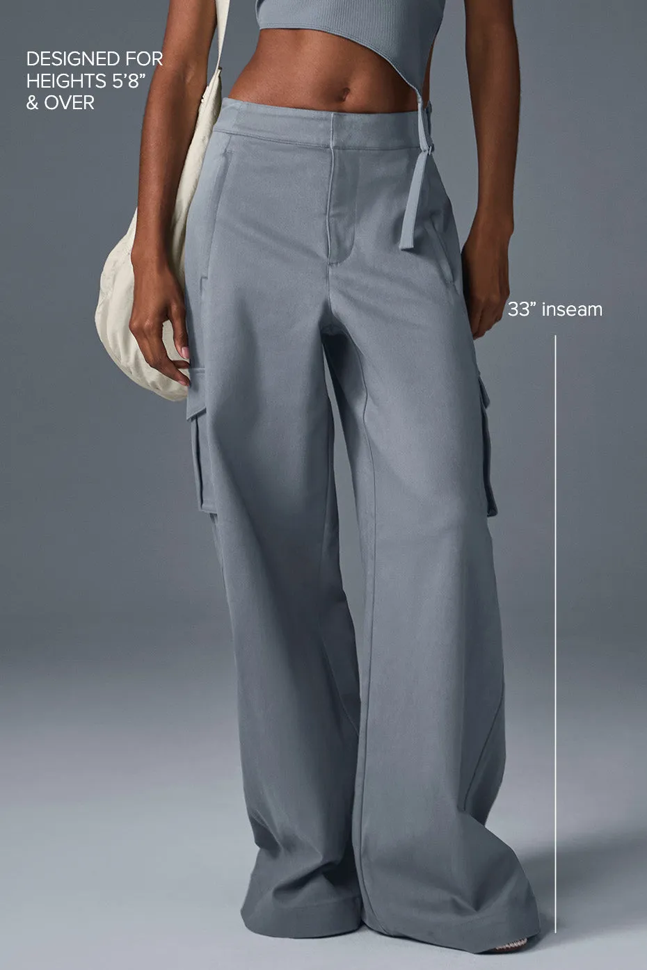 Show Off Cargo Wide Leg Trouser (Long) - Steel Grey sold by Alo Yoga product image thumbnail 2