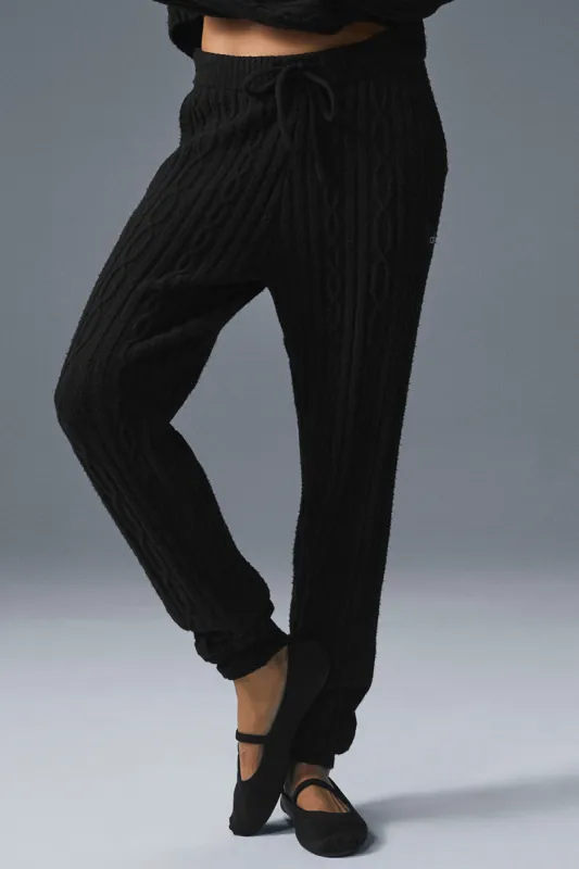 Cable Knit Winter Bliss Pant - Black sold by Alo Yoga