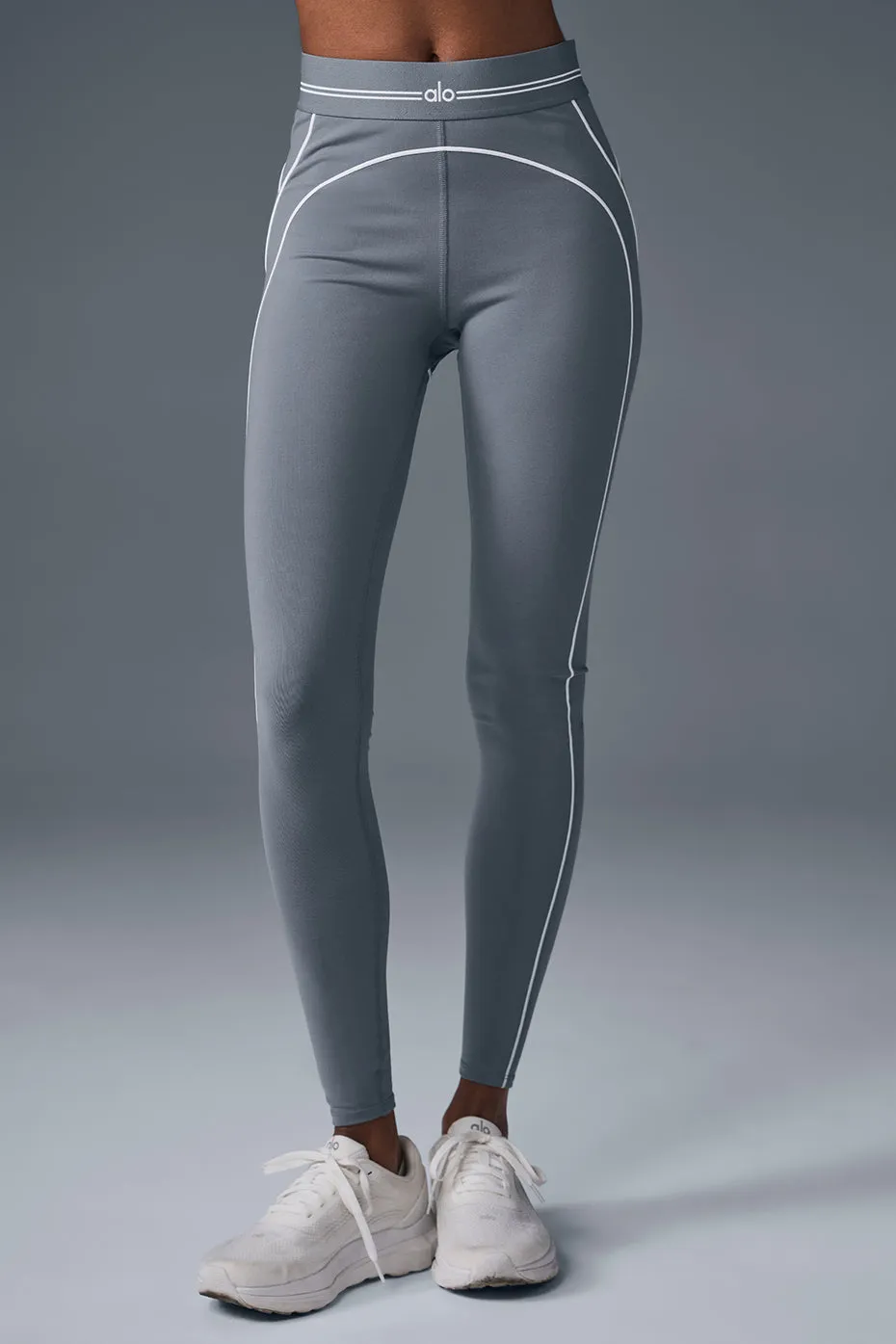 Airbrush High-Waist Heart Throb Legging - Steel Grey/White sold by Alo Yoga product image thumbnail 2