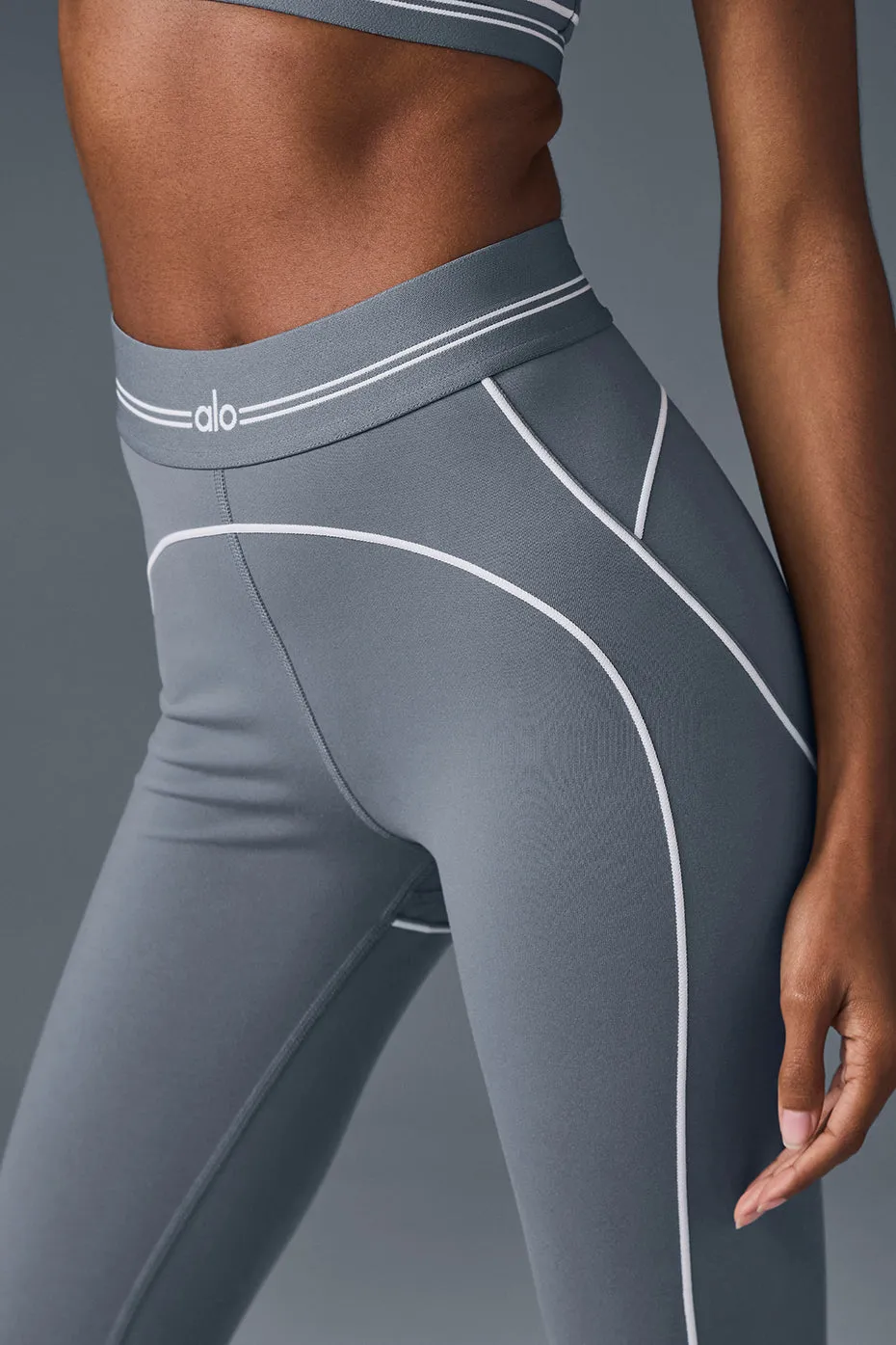 Airbrush High-Waist Heart Throb Legging - Steel Grey/White sold by Alo Yoga product image thumbnail 5