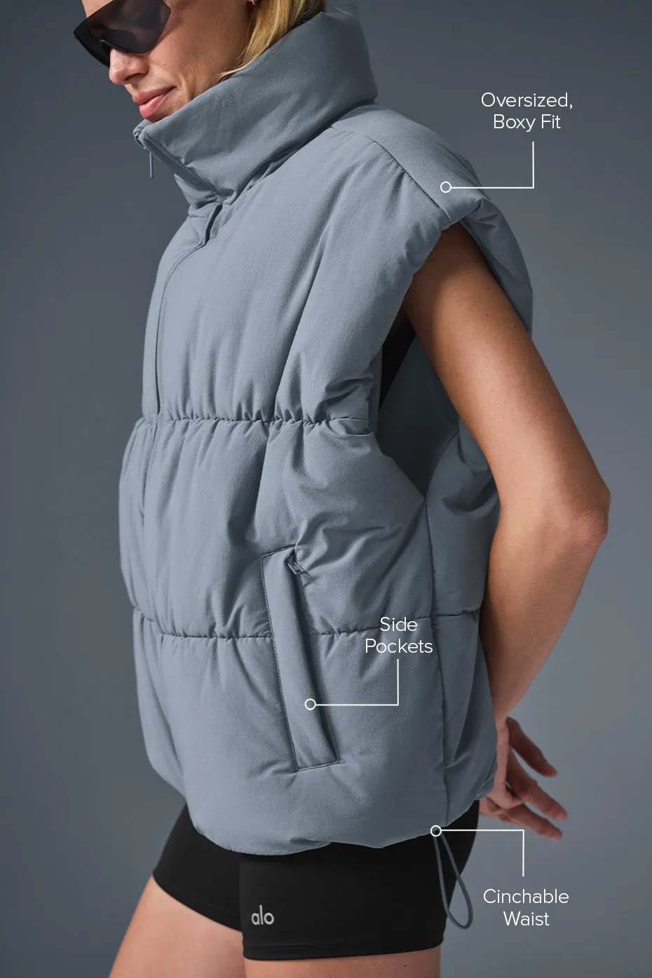 Incline Puffer Vest - Steel Grey sold by Alo Yoga product image thumbnail 2