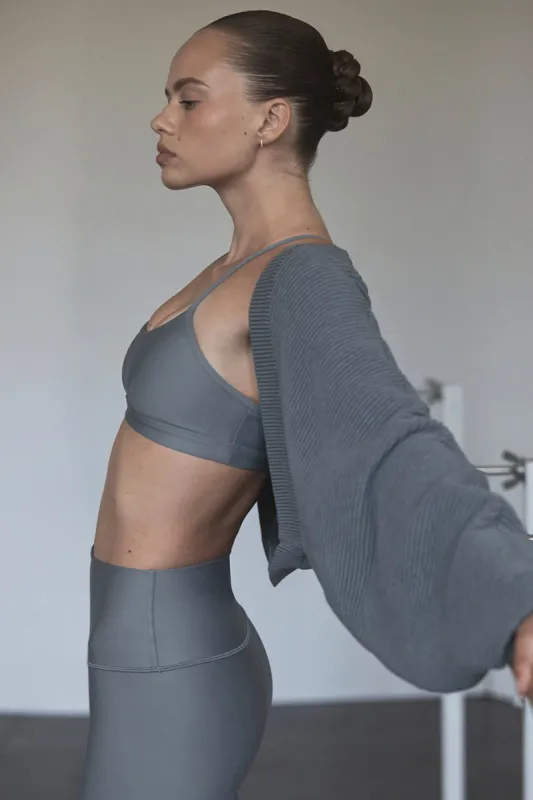 Denim Knit Shawl - Steel Grey/Anthracite sold by Alo Yoga
