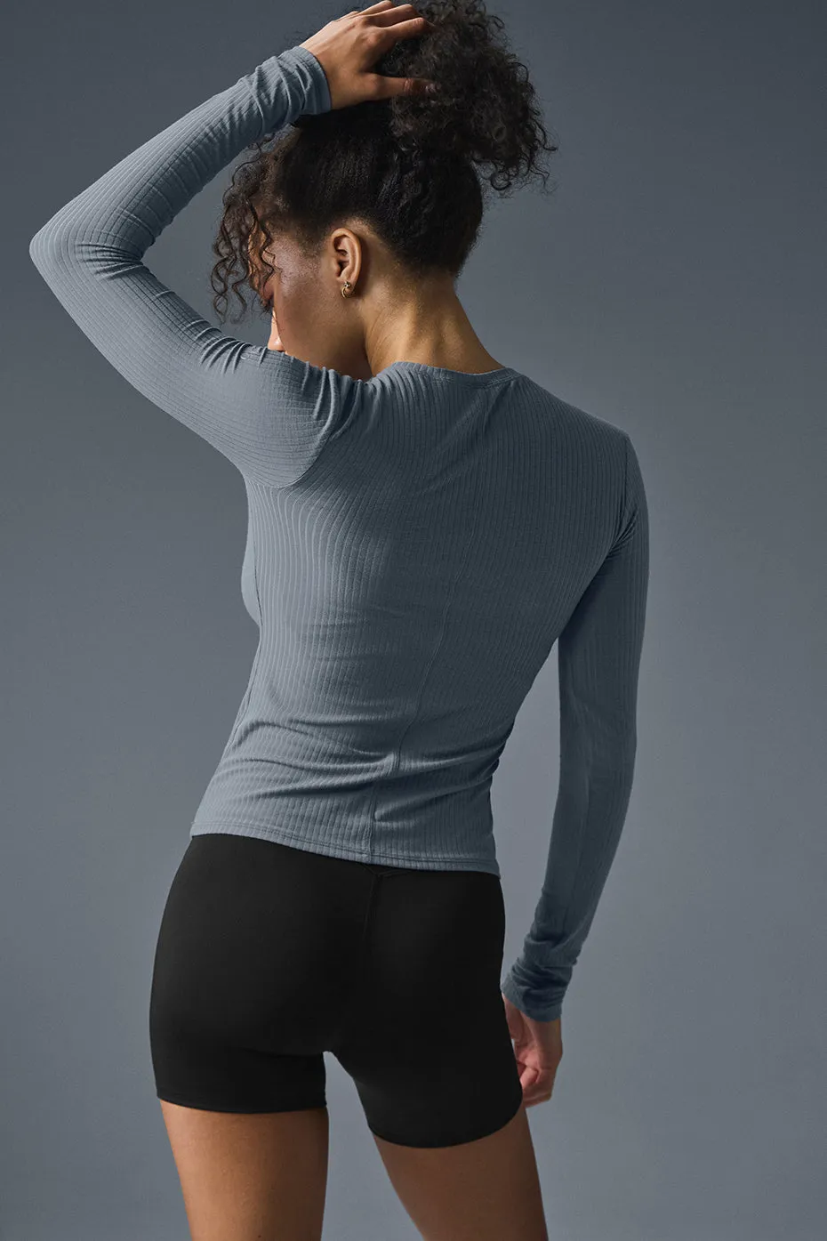 Ribbed Sea Coast Long Sleeve - Steel Grey sold by Alo Yoga product image thumbnail 2