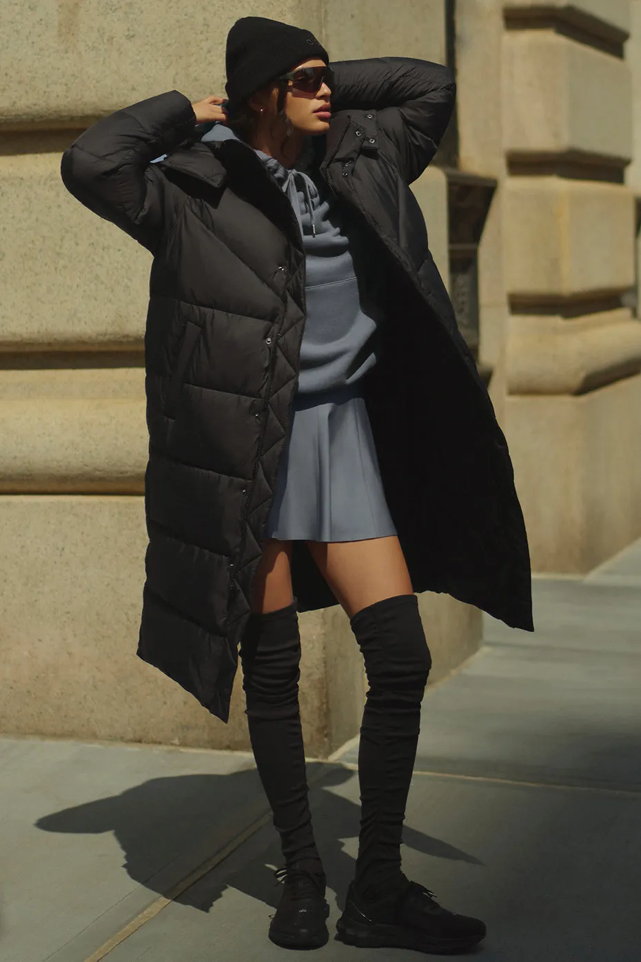 Gold Rush Puffer Trench - Black sold by Alo Yoga