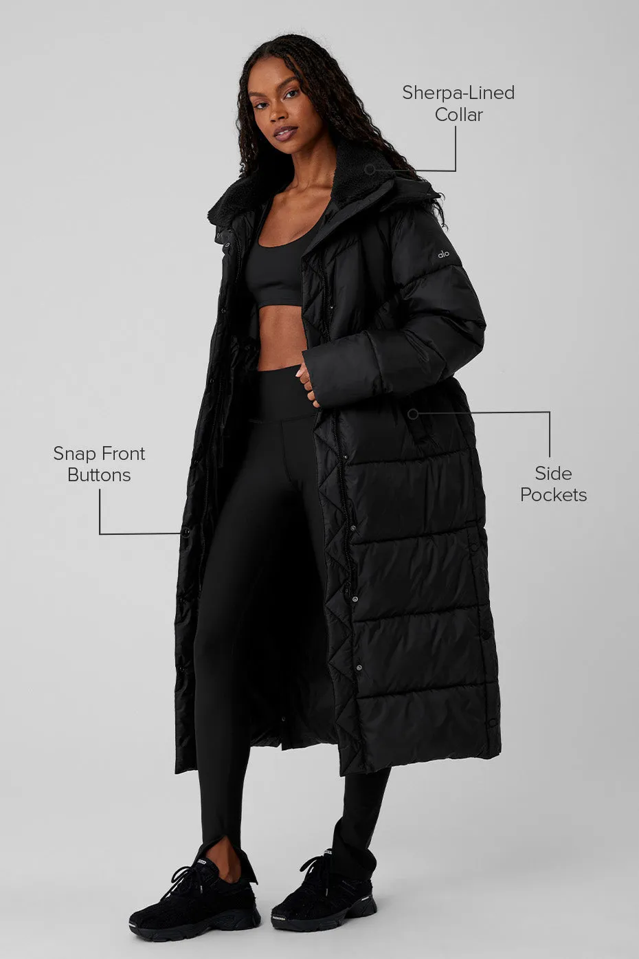 Gold Rush Puffer Trench - Black sold by Alo Yoga product image thumbnail 2