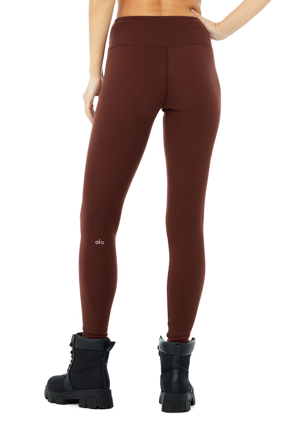 High-Waist Micro Waffle LowKey Legging - Cherry Cola sold by Alo Yoga product image thumbnail 3