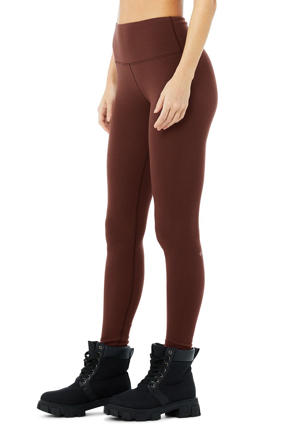 High-Waist Micro Waffle LowKey Legging - Cherry Cola sold by Alo Yoga product image thumbnail 2