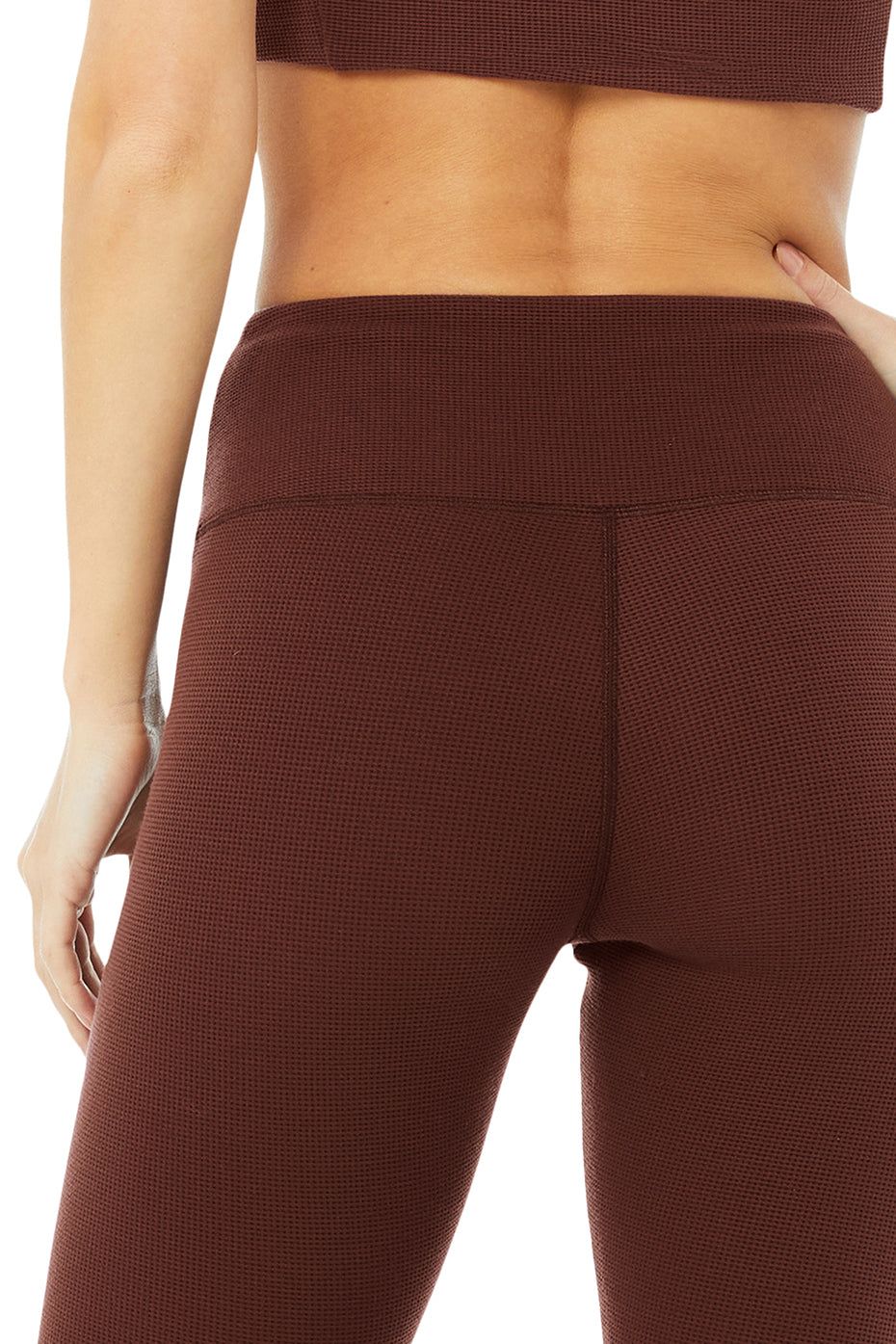 High-Waist Micro Waffle LowKey Legging - Cherry Cola sold by Alo Yoga product image thumbnail 5