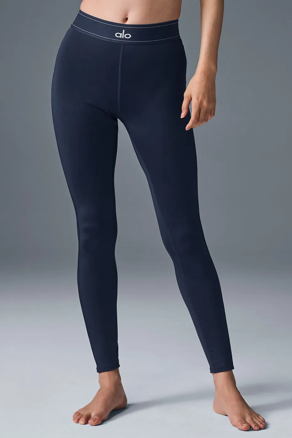 Airlift High-Waist Suit Up Legging - Navy/Navy sold by Alo Yoga