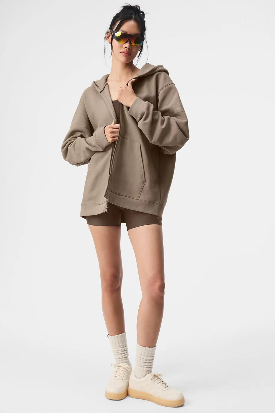 Renown Full Zip Hoodie - Gravel sold by Alo Yoga product image thumbnail 5