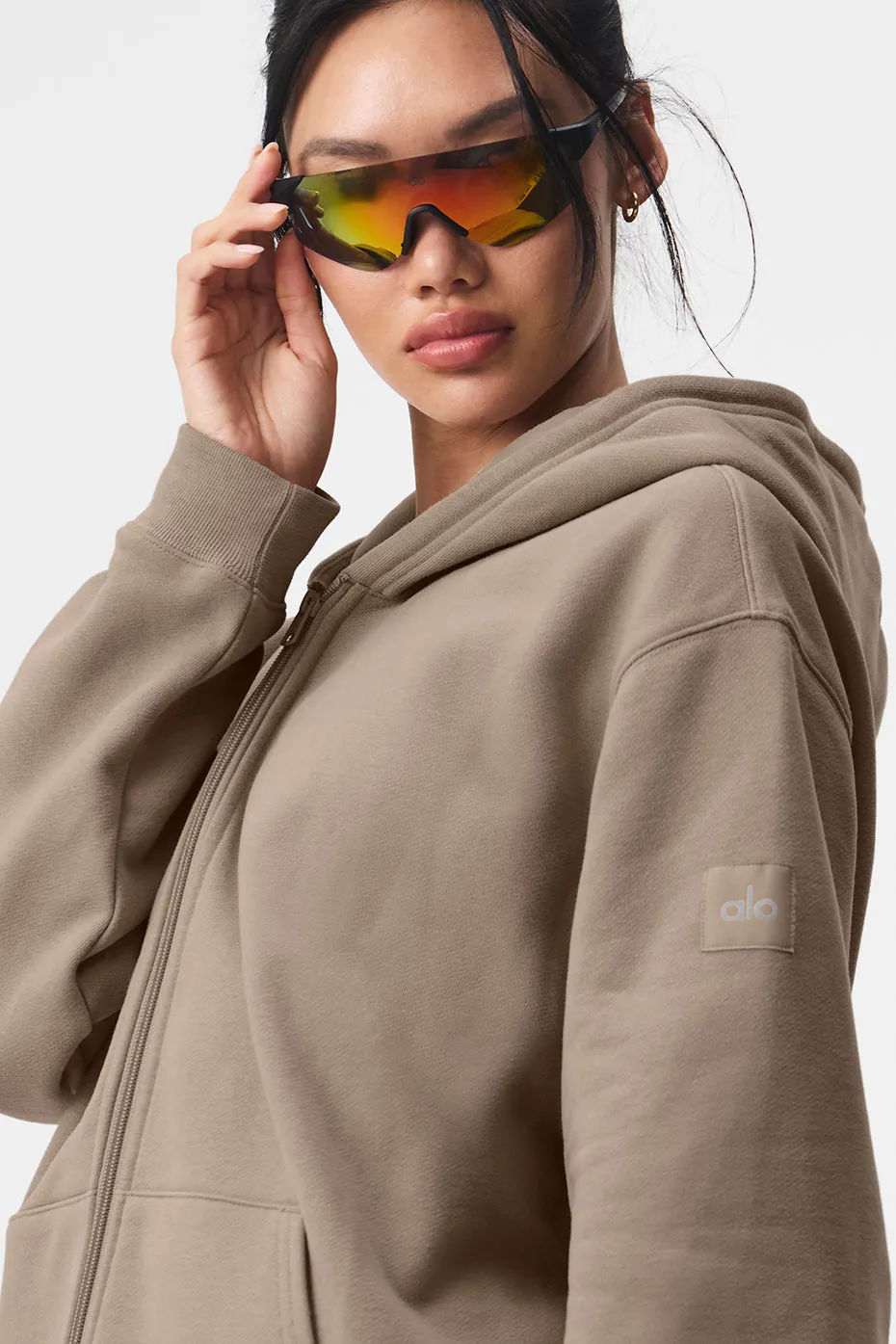 Renown Full Zip Hoodie - Gravel sold by Alo Yoga product image thumbnail 3