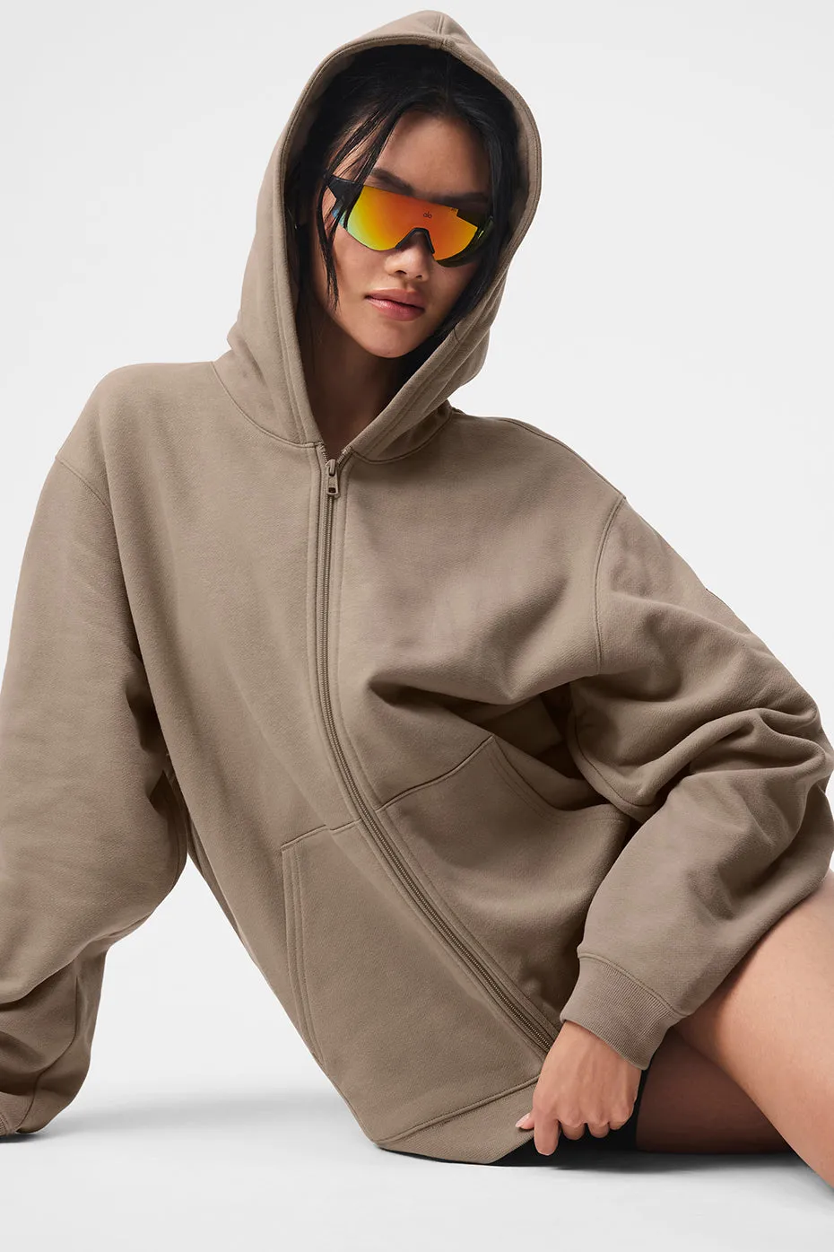 Renown Full Zip Hoodie - Gravel sold by Alo Yoga product image thumbnail 4