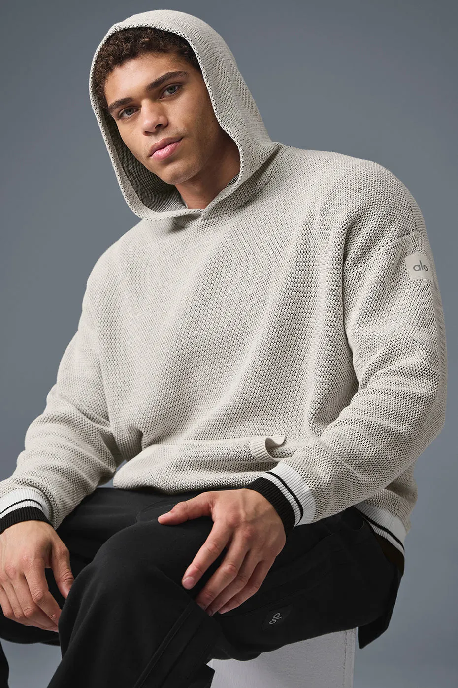 Sports Club Sweater Knit Hoodie - Bone sold by Alo Yoga product image thumbnail 4