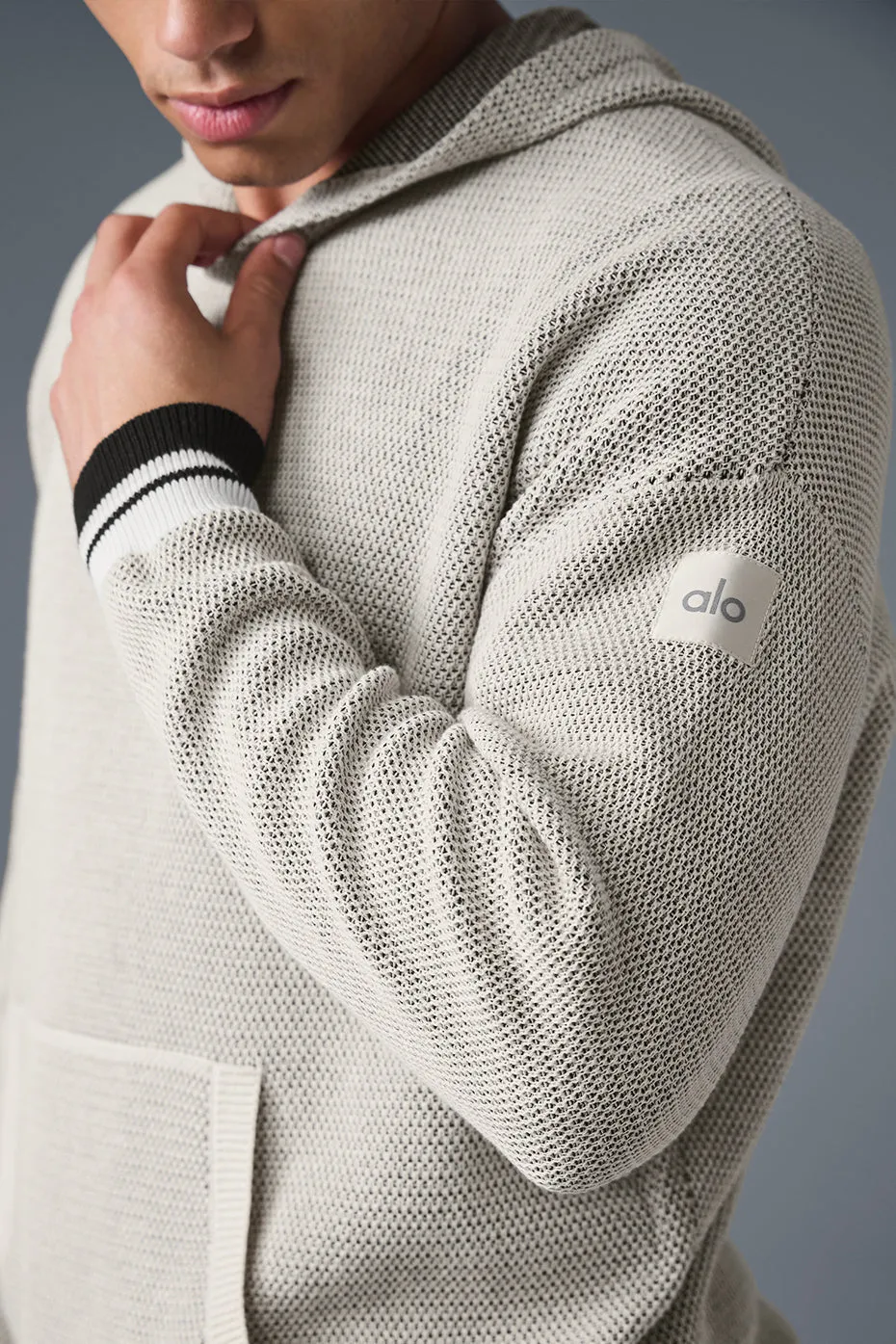 Sports Club Sweater Knit Hoodie - Bone sold by Alo Yoga product image thumbnail 3