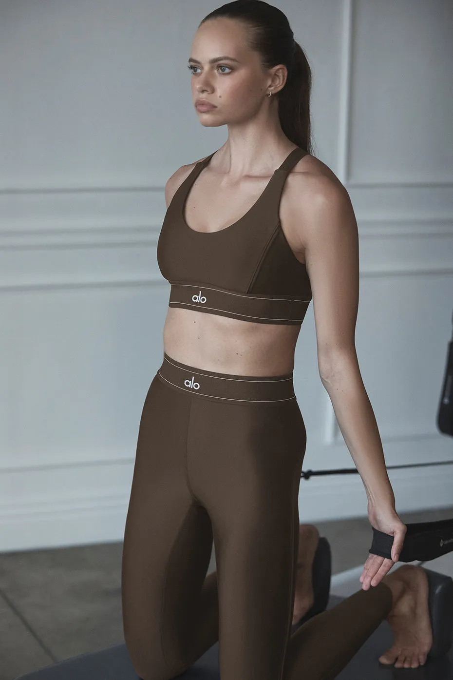 Airlift High-Waist Suit Up Legging - Espresso sold by Alo Yoga