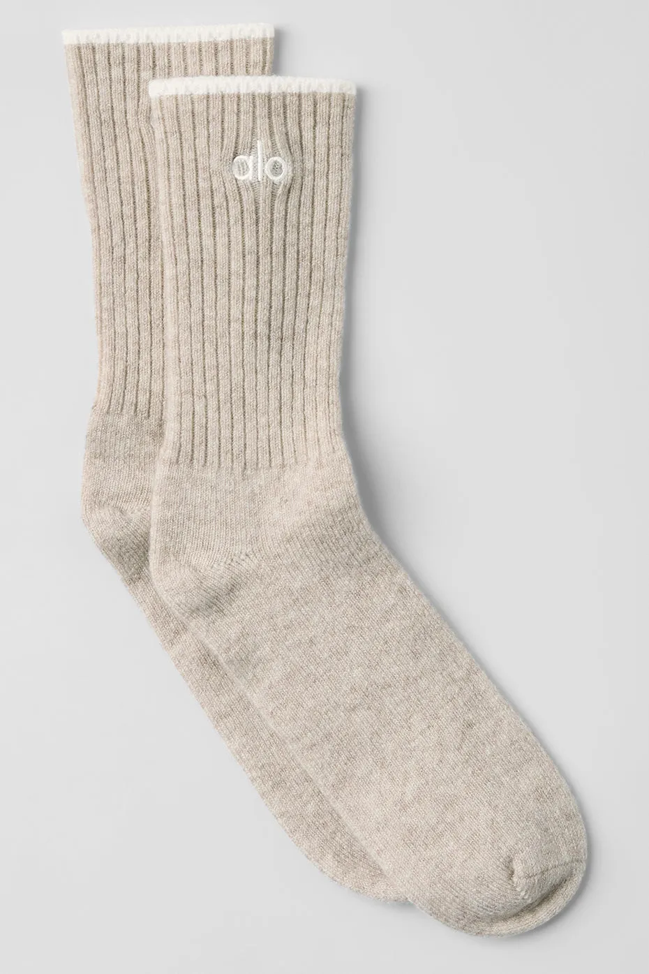 Unisex Cashmere Light Frosted Sock - Winter Latte/Ivory sold by Alo Yoga