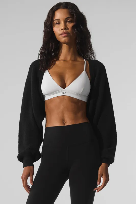 Snuggle Up Sweater Shawl - Black sold by Alo Yoga