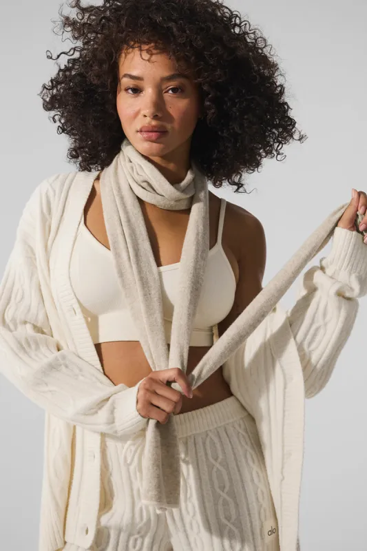 Cashmere Light Frosted Scarf - Winter Latte/Ivory sold by Alo Yoga