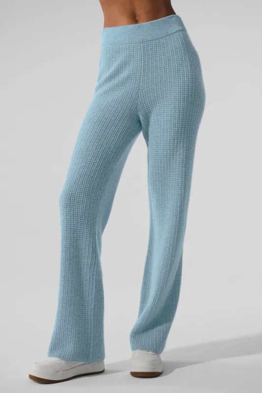 Cashmere High-Waist Plush Waffle Pant - Celestial Blue Heather sold by Alo Yoga