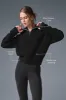 Cashmere Plush Waffle 1/4 Zip Pullover - Black sold by Alo Yoga