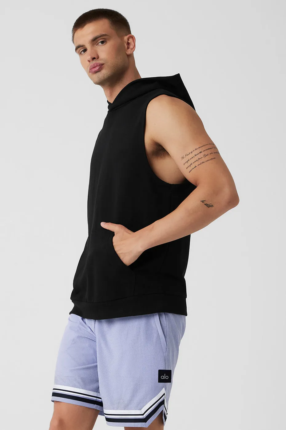 Chill Sleeveless Hoodie - Black sold by Alo Yoga product image thumbnail 3