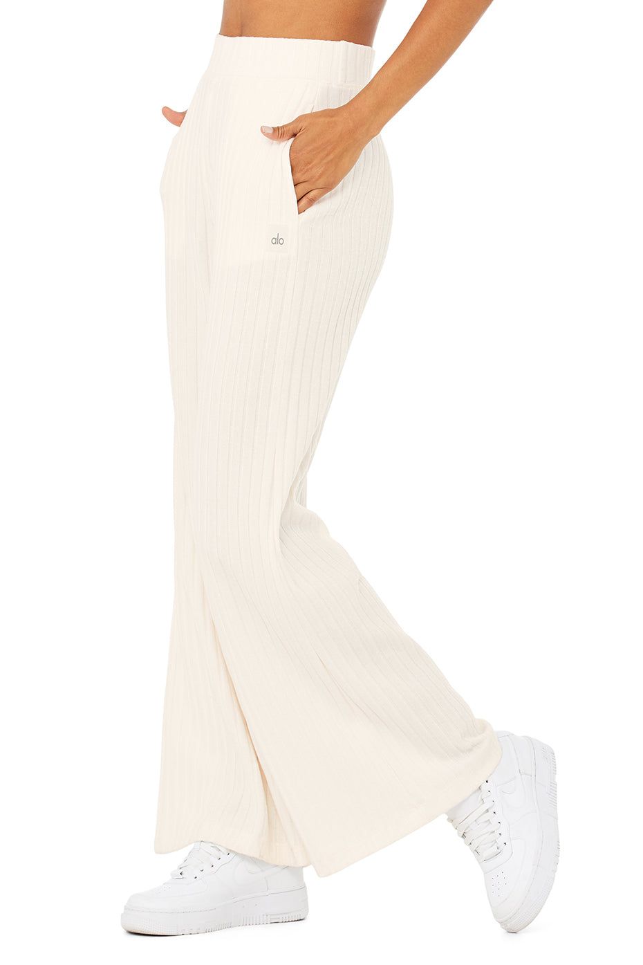 Ribbed Take Comfort Wide Leg Pant - Ivory sold by Alo Yoga product image thumbnail 3