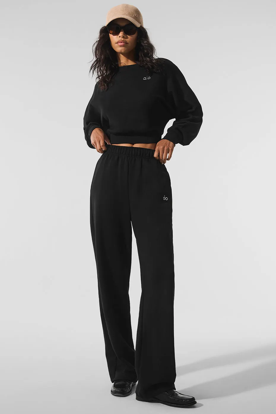 Cropped Accolade Crewneck - Black sold by Alo Yoga product image thumbnail 5