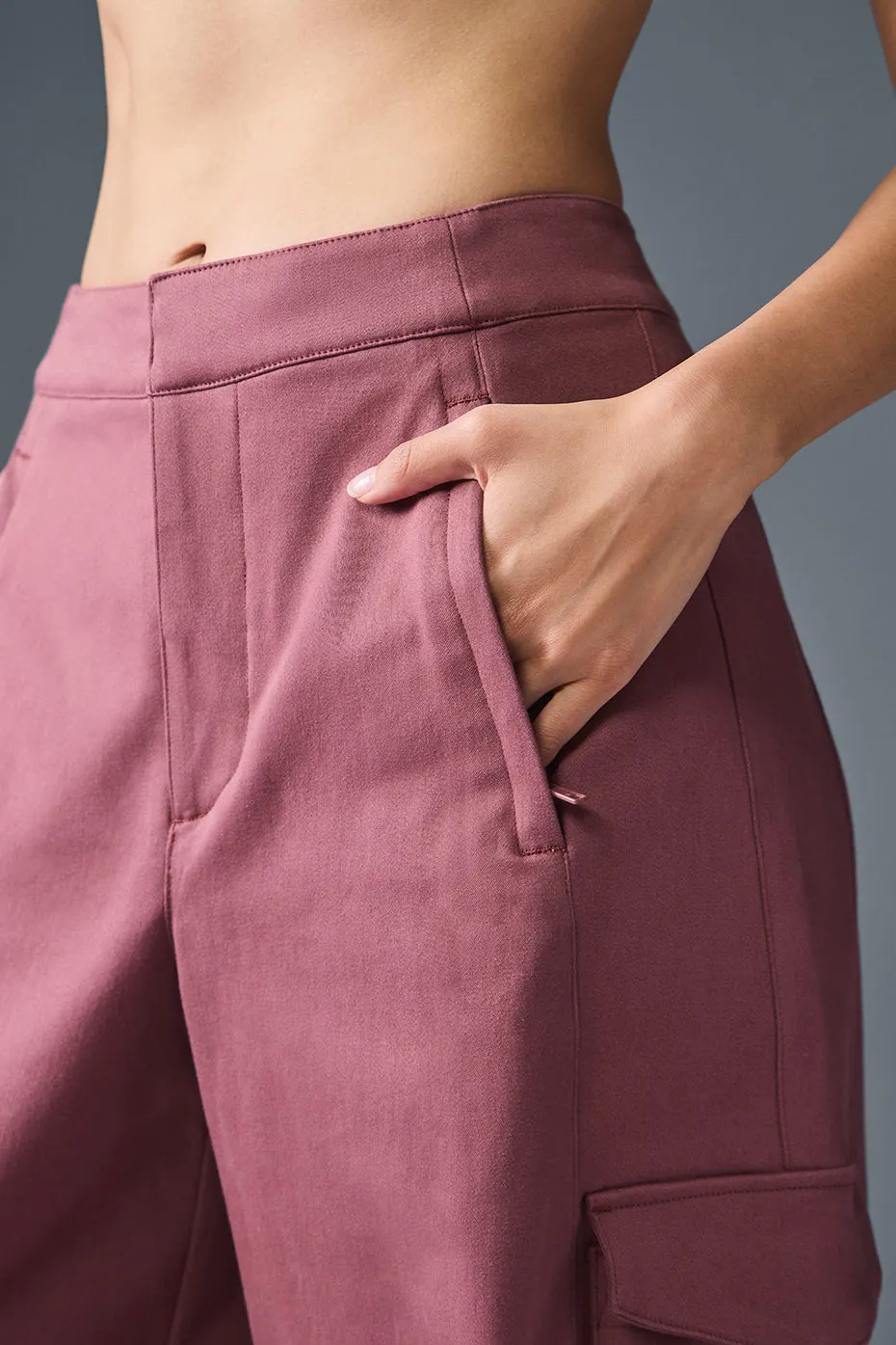 Show Off Cargo Wide Leg Trouser (Regular) - Burgundy Truffle sold by Alo Yoga product image thumbnail 3