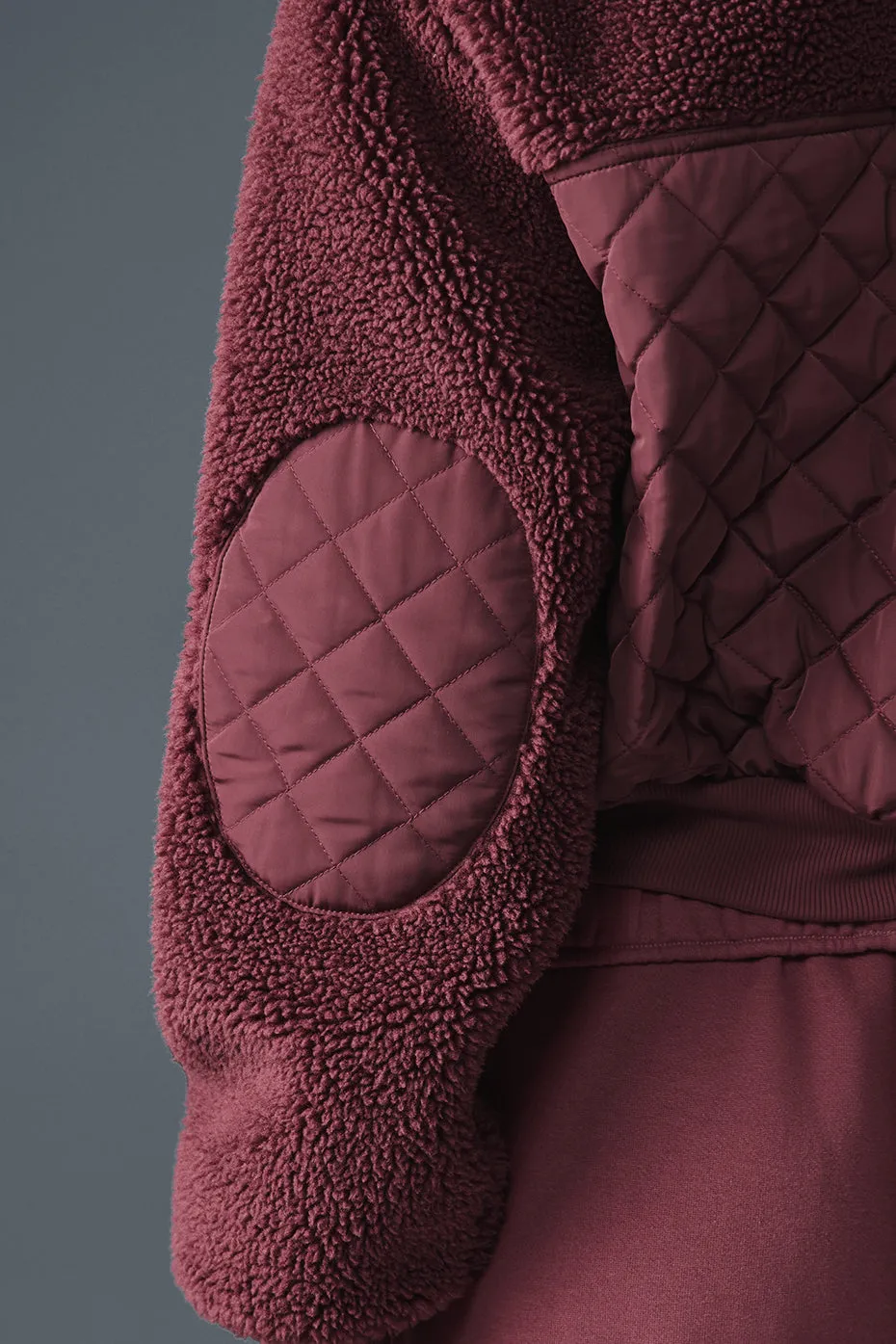 Sherpa Edge Bomber - Burgundy Truffle sold by Alo Yoga product image thumbnail 4