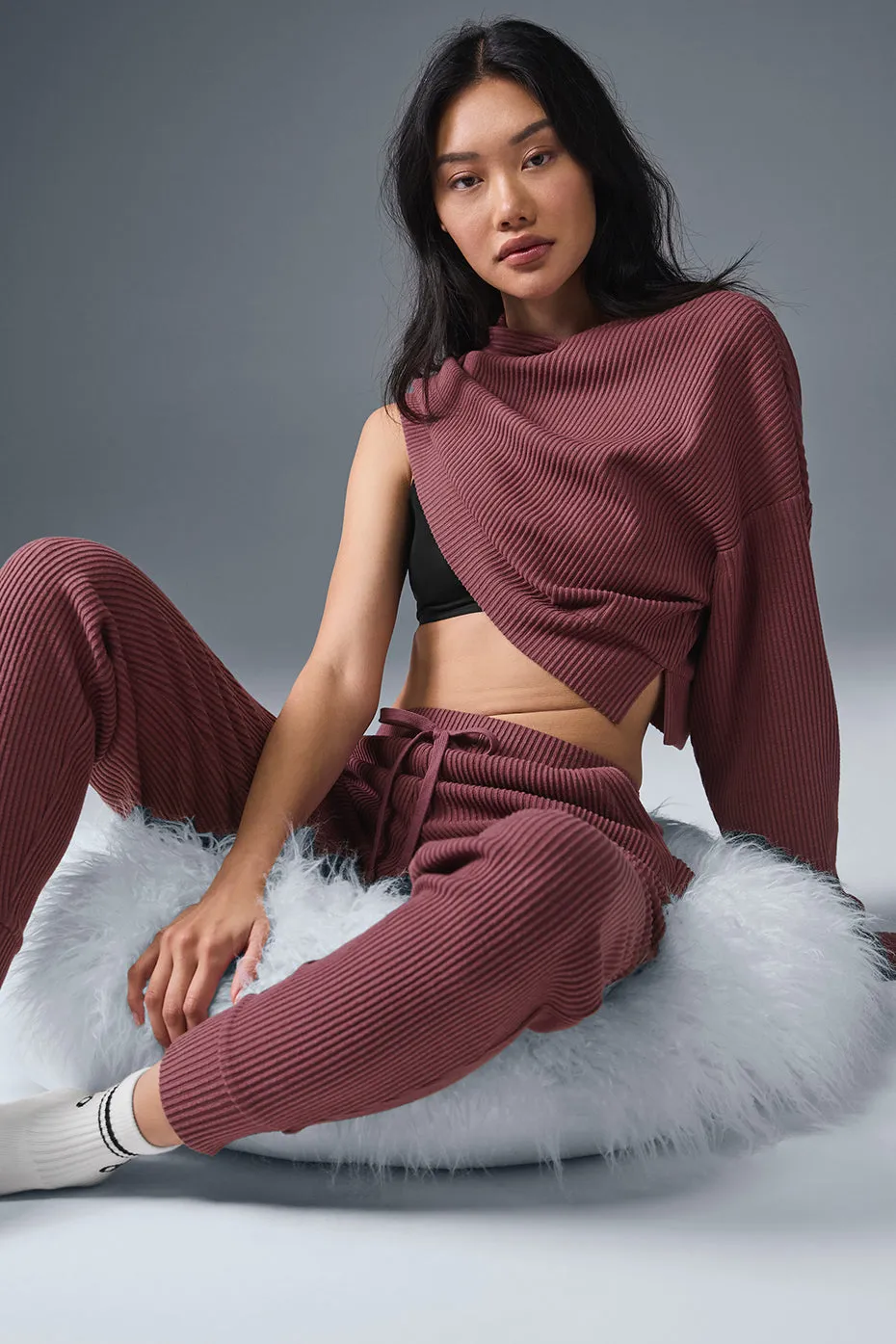 Muse Sweatpant - Burgundy Truffle sold by Alo Yoga product image thumbnail 5