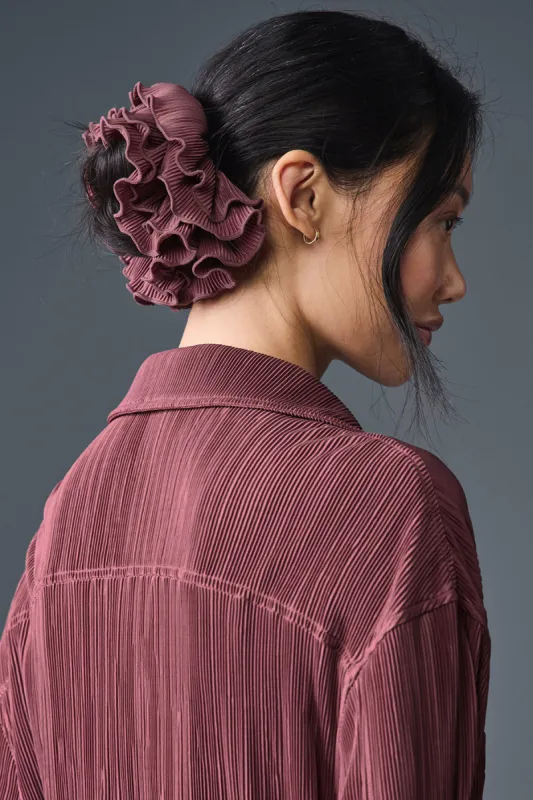 Micro Plisse Oversize Scrunchie - Burgundy Truffle sold by Alo Yoga