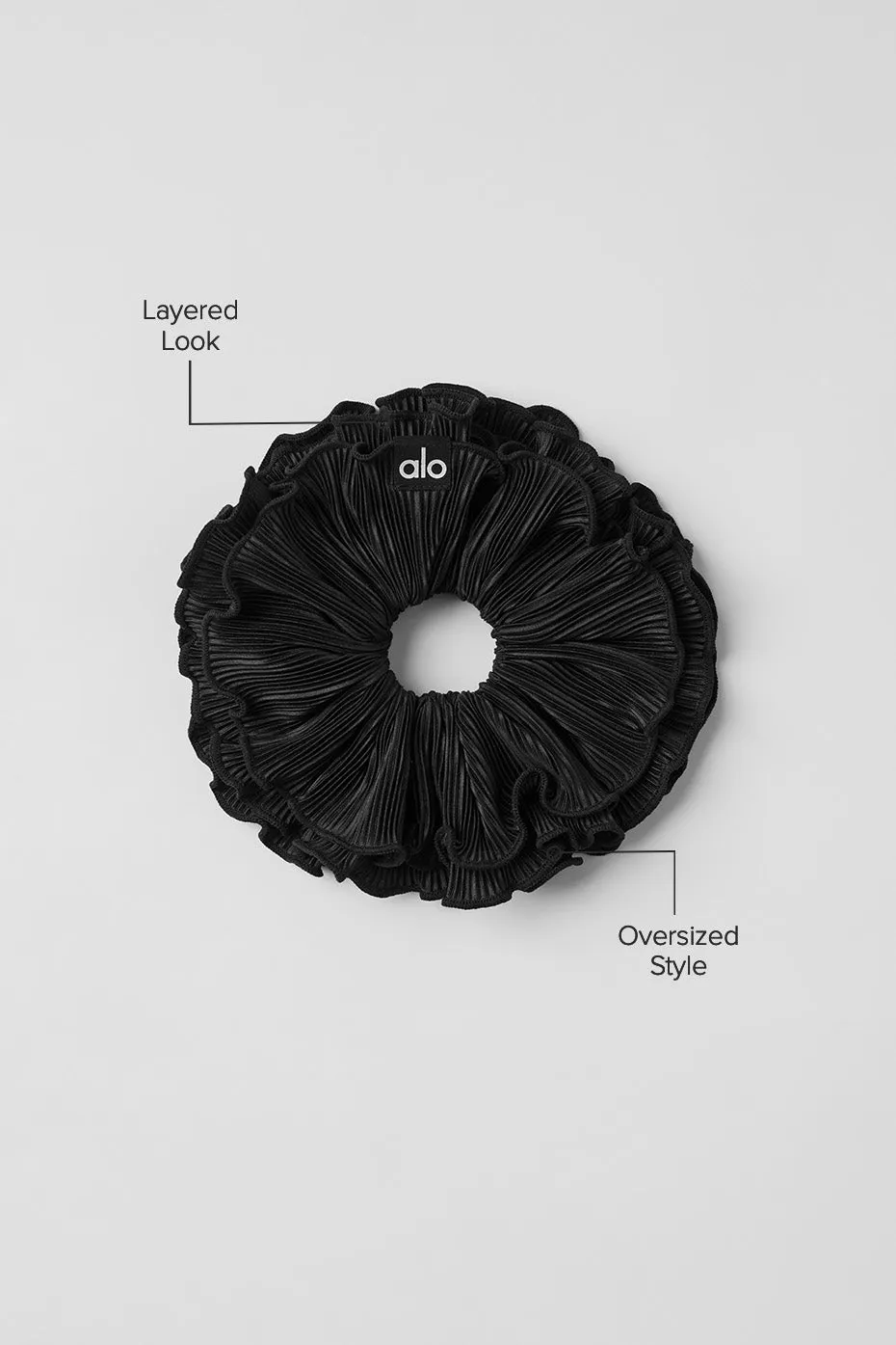 Micro Plisse Oversize Scrunchie - Black sold by Alo Yoga product image thumbnail 2