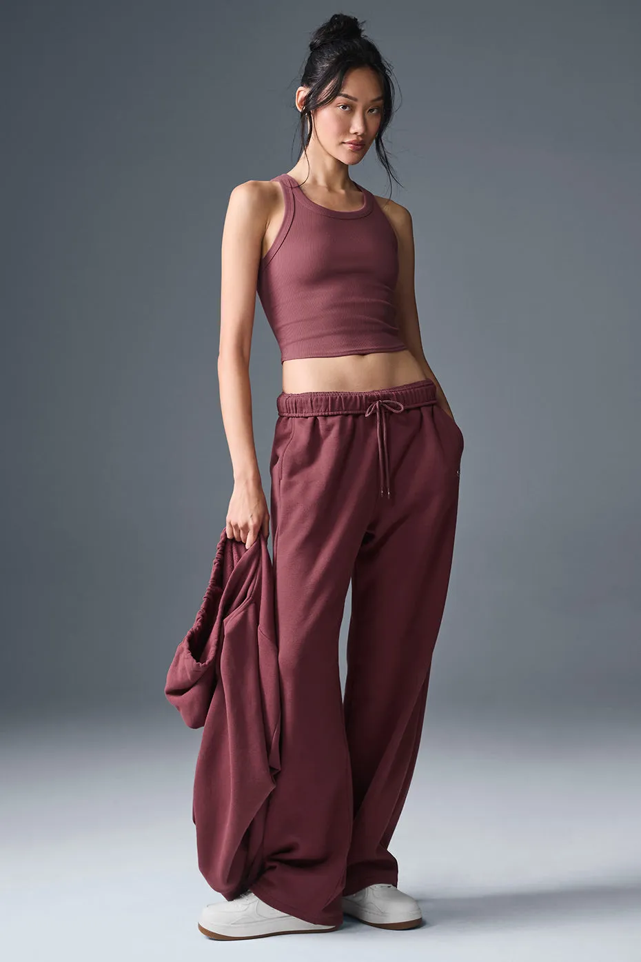 Goddess Ribbed Go-To Tank - Burgundy Truffle sold by Alo Yoga product image thumbnail 3