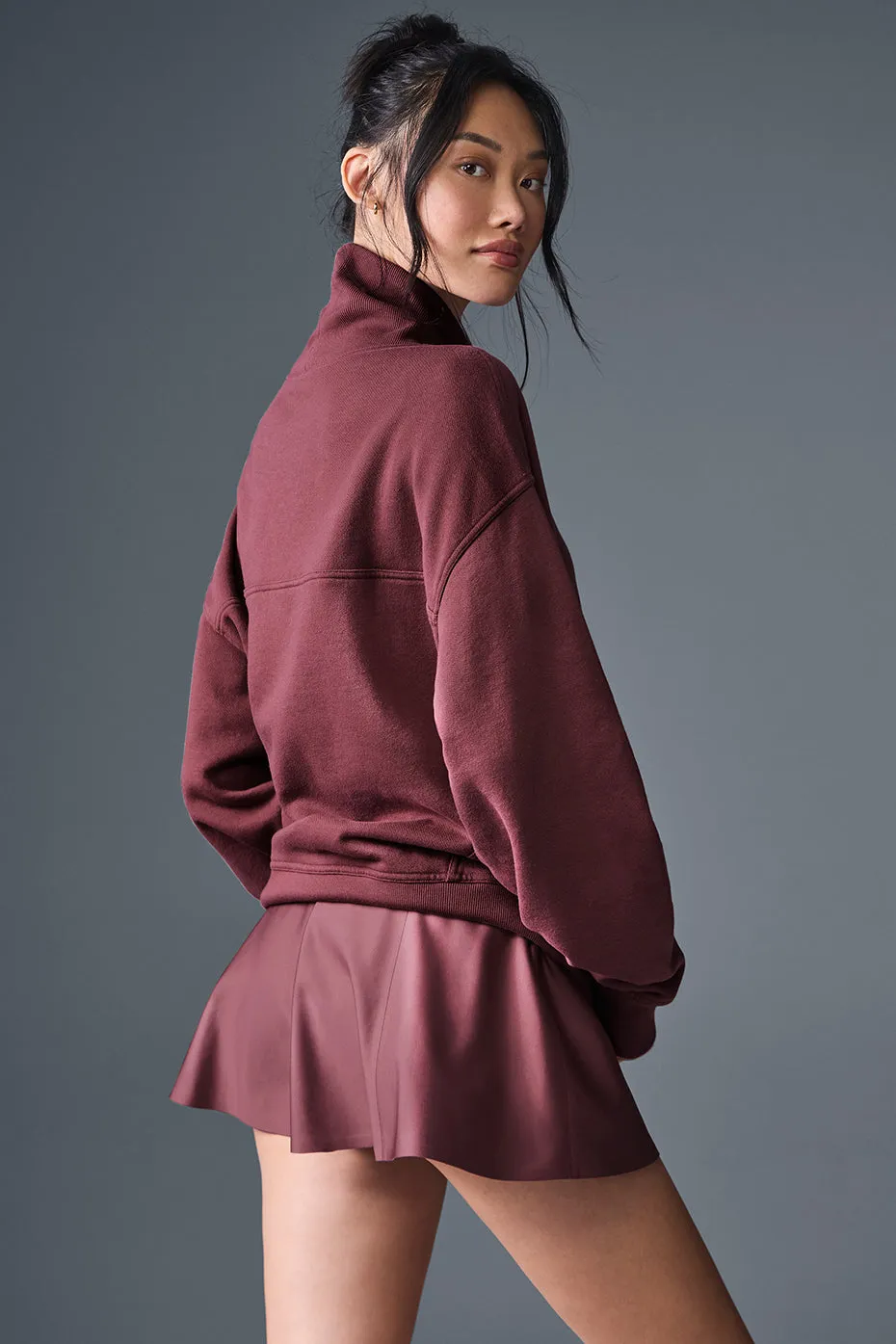 Hazy Mock Neck Pullover - Burgundy Truffle sold by Alo Yoga product image thumbnail 2