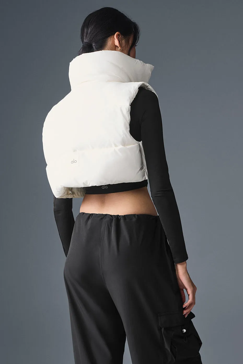 Cropped Gold Rush Puffer Vest - Ivory sold by Alo Yoga product image thumbnail 3