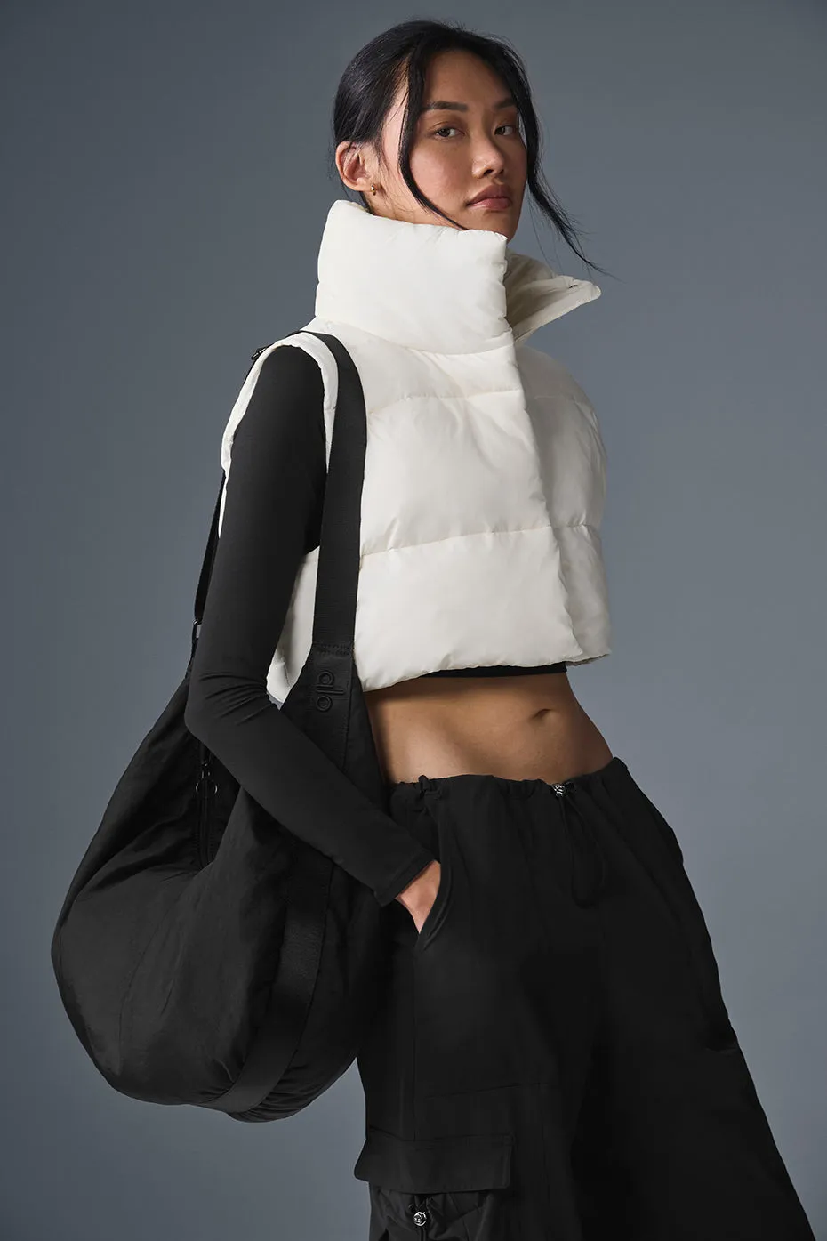 Cropped Gold Rush Puffer Vest - Ivory sold by Alo Yoga product image thumbnail 5